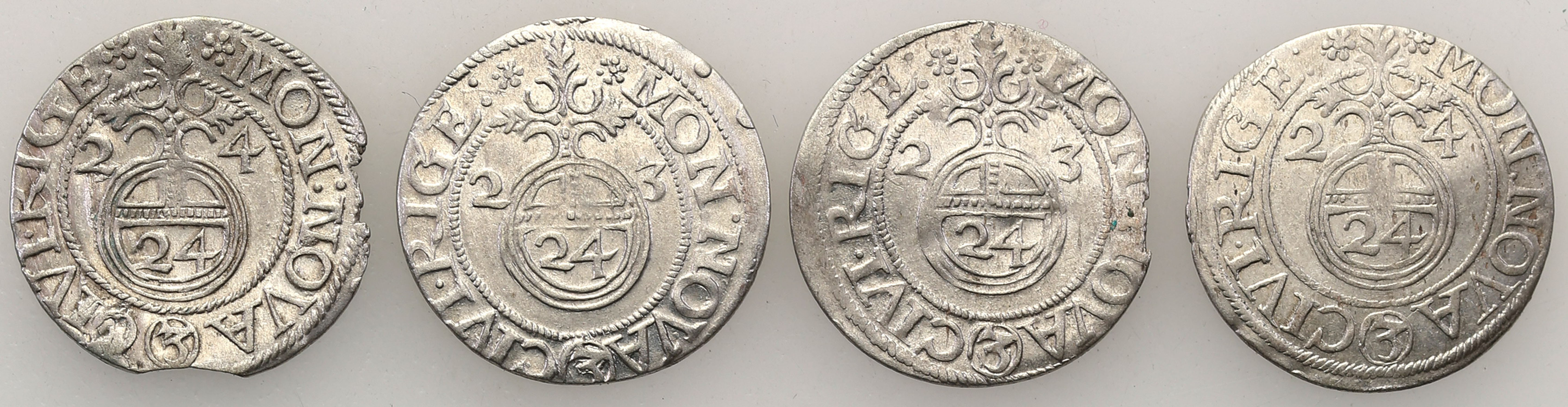 Gustaw II Adolf. Półtorak 1623, 1624, zestaw 4 sztuk